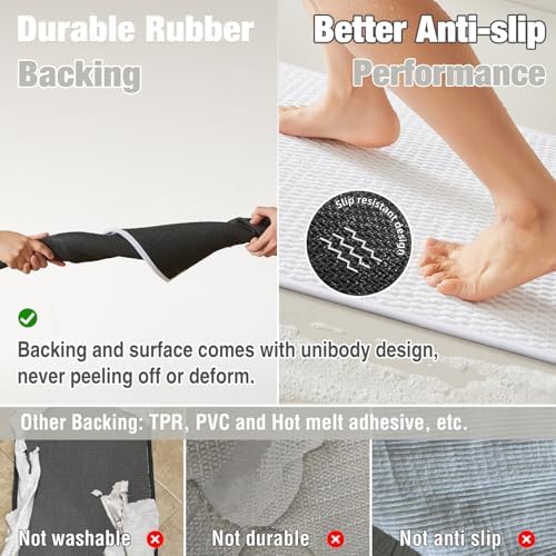 TYUU Bathroom Rugs Non Slip Washable, Super Absorbent Thin Bath Mat Small Quick - Image 4