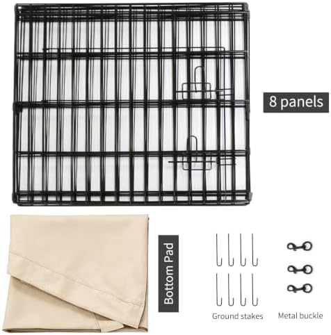PETIME Foldable Metal Dog Exercise Pen/Pet Puppy Playpen Kennels Yard Fence - Image 6