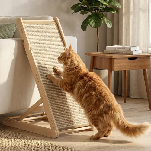 XiaZ Sisal Cat Scratcher, Replaceable Sisal Mat and Angled Scratch Pad by XiaZPet
