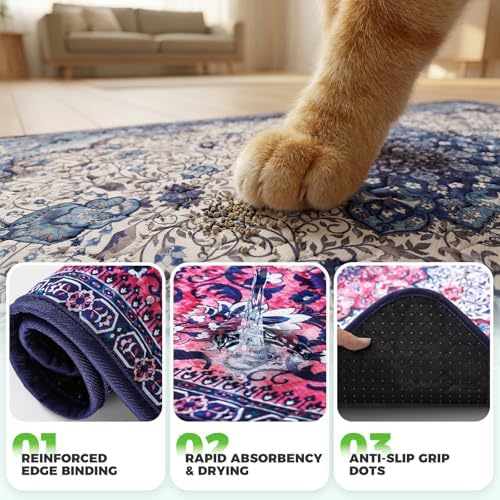 Hompet Cat Litter Mat 2 Pack, 36x60 Large Machine Washable Trapping Mats - Image 5