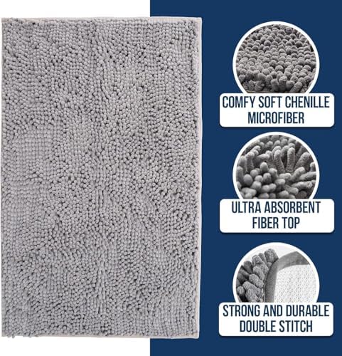 Muddy Mat® | Chenille Bathroom Rugs Quick Dry Microfiber Mats Non Slip Washable - Image 2