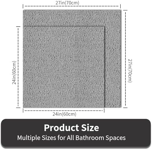 Square Shower Mat Non Slip, 24 x 24 Inch Soft PVC Loofah Shower Mats - Image 2