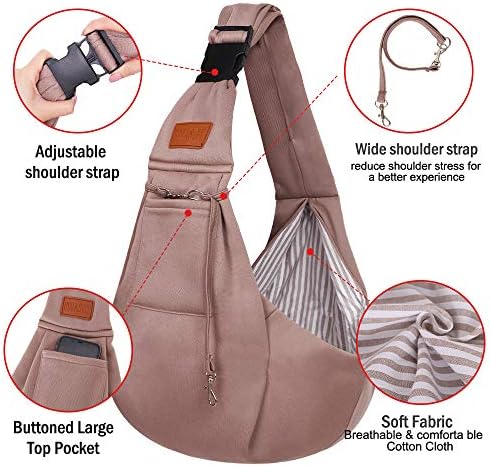 FDJASGY Small Dog Sling Cat Carrier Adjustable Strap Hands Free Reversible Pet - Image 3