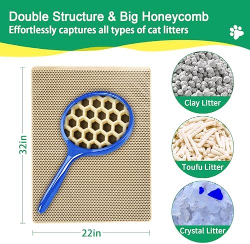 GRELY Cat Litter Mat, 2 Layer Litter Trapping Mat - Image 2