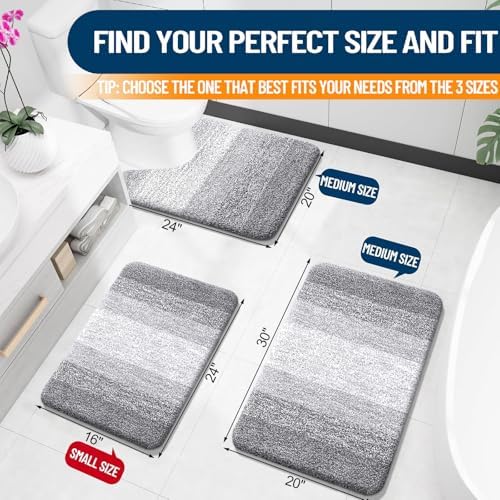 OLANLY Bathroom Runner Rug 44x20, Extra Soft Absorbent Microfiber Bath Rugs - Image 2