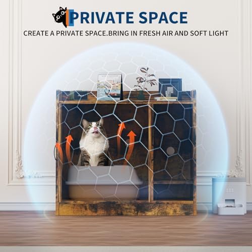 Cat Litter Box Enclosure, Hidden Litter Box Furniture - Image 4