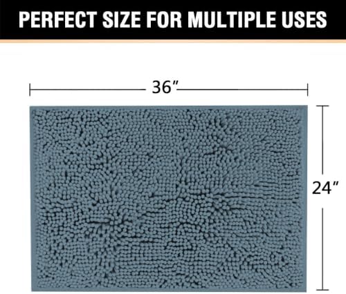 H.VERSAILTEX Bath Mat for Bathroom Non Slip Luxury Chenille Ultra Soft Bath - Image 2