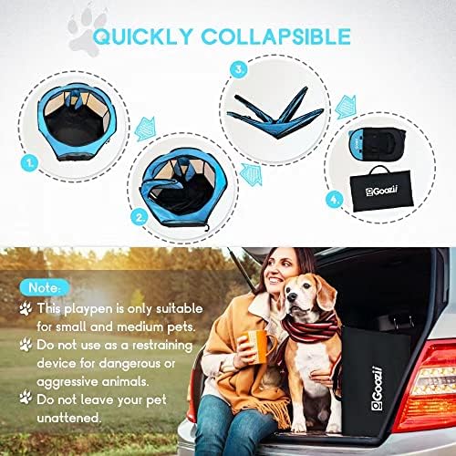 GOOZII Dog Playpen Portable Collapsible, Indoor Outdoor Pet Puppy Exercise - Image 6