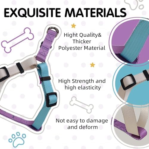 Medium Dog Harness, Adjustable Tri-Color No Pull, Heavy Duty, Easy Walk - Image 5