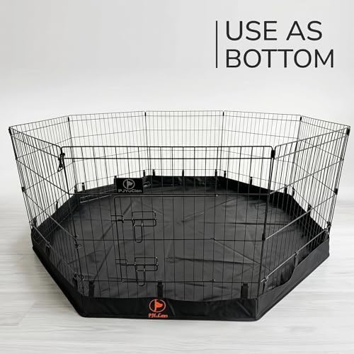 PJYuCien Puppy Playpen with Bottom Pad and Door, 8 Panels 24" H - Image 3
