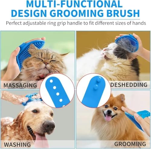 Silicone Pet Grooming Brush for Dogs & Cats – Soft Bath Brush, Gentle - Image 3