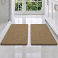 Bcoimo Bath Rug Mat Sets, 2 Piece Extra Soft Chenille Tan Batroomh Mat Set by Bcoimo