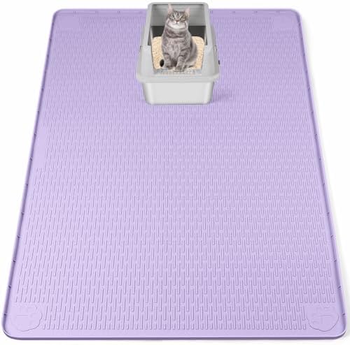Silicone Cat Litter Mat for Litter Box 50”x35” Large Cat Mat by Bartuke