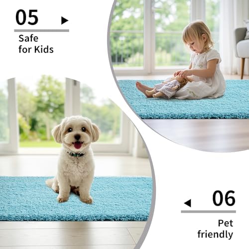 Disolla Teal Bathroom Runner Rug 24x59, Soft Plush Large Bath Mat - Image 6