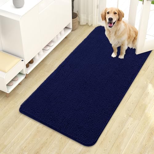 OLANLY Dog Door Mat for Muddy Paws 44x24, Super Absorbent Chenille Mud Mat by OLANLY