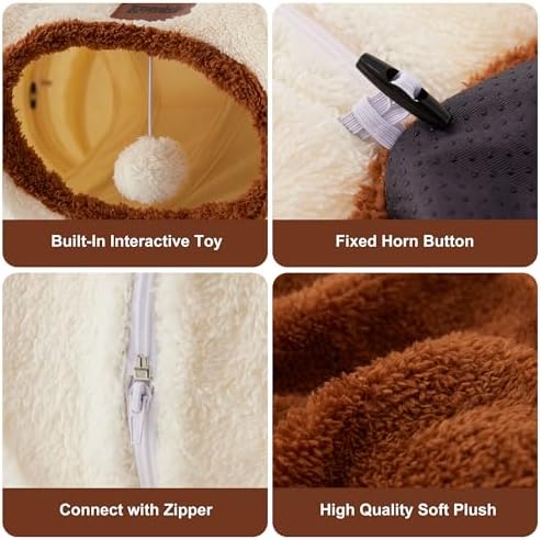 ZOMISIA Cat Tunnel Bed for Indoor Cats, Cute Cat Donut Toy Tunnel for Small - Image 2