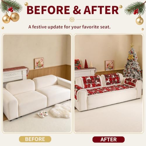 Christmas Couch Cover, Christmas Plush Sofa Cover for Dog Pet 1PC - Image 5