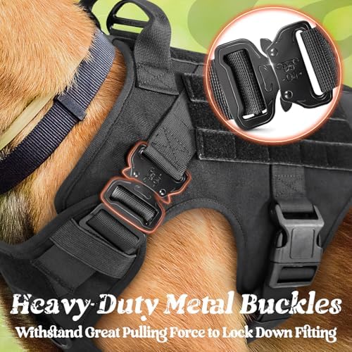 rabbitgoo Tactical Dog Harness for Medium, Heavy Duty Military No Pull Vest - Image 3
