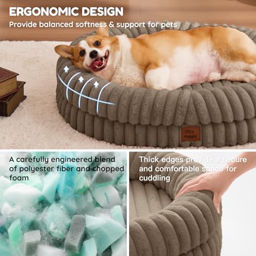 ChiXnuggle Orthopedic Dog Bed, Washable Cover, Faux Fur Bolster Pet Couch - Image 4