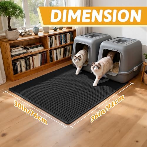 Pieviev Litter Mat, Double-Layer Waterproof Trapping Mat - Image 2