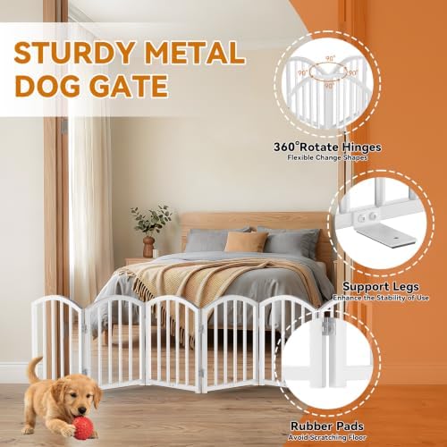 SNUOWU 16 Inch Full Metal Freestanding Short Dog Gate - Image 5