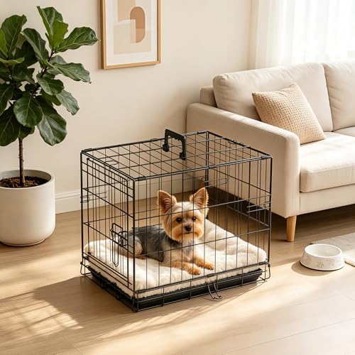 FDW | 18" Foldable Metal Dog Crate | Black | Cage - Image 2