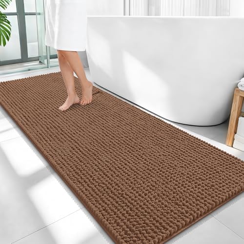 OLANLY Thick Chenille Bathroom Runner Rugs 59x24, Absorbent Bath Mat by OLANLY