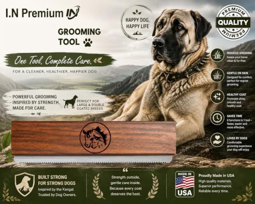 I.N 8-Inch Desheding Brush for Dog & Horses Remove loose Hair & Undercoat - Image 6