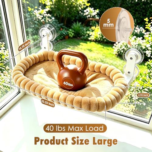 IPOW Cat Window Perch Cordless Foldable Cat Hammock Bed - Image 3