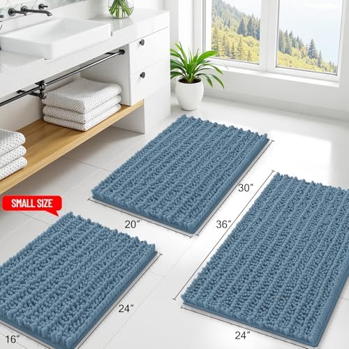 Smiry Bathroom Rugs 32X20, Extra Soft Rubber Backing Chenille Bath Mats - Image 2