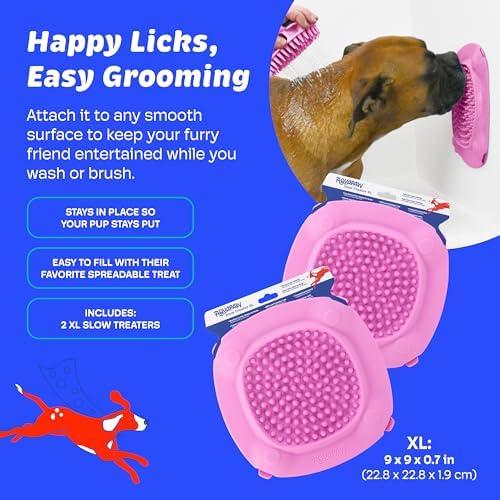 Aquapaw Lick Mat for Dogs 2-Pack XL, Suction Cup Dog Slow Feeder Pad & Licking - Image 3