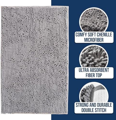 Muddy Mat® | Chenille Bathroom Rugs Quick Dry Microfiber Mats Non Slip Washable - Image 2