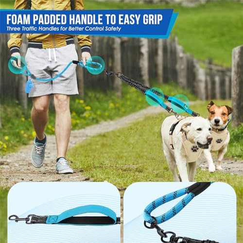 SlowTon Double Leash for Two Dogs, No Tangle & - Image 2