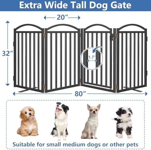 Malier Metal Freestanding Dog Gates, Outdoor Indoor Dog Fences, Extra Wide - Image 6