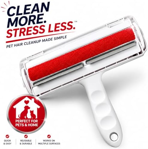 Pet Hair Remover Roller for Dogs and Cats, Reusable Self-Cleaning Lint Roller - Image 2
