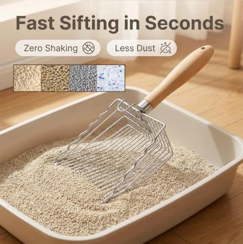 2 Pack Metal Cat Litter Scoops, Heavy-Duty Kitty Scooper - Image 5