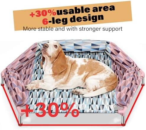 Elevated Dog Bed with Bolster, Raised Cooling Orthopedic Dogs Cot X-Large - Image 3