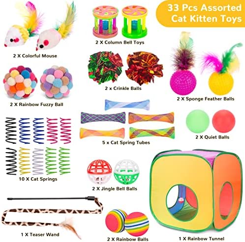 Retro Shaw 33 Pack Cat Toys for Indoor Cats, - Image 4