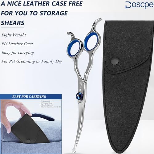 Curved Dog Grooming Scissors 7.28 inches Round Tips Pet Grooming Shears - Image 5