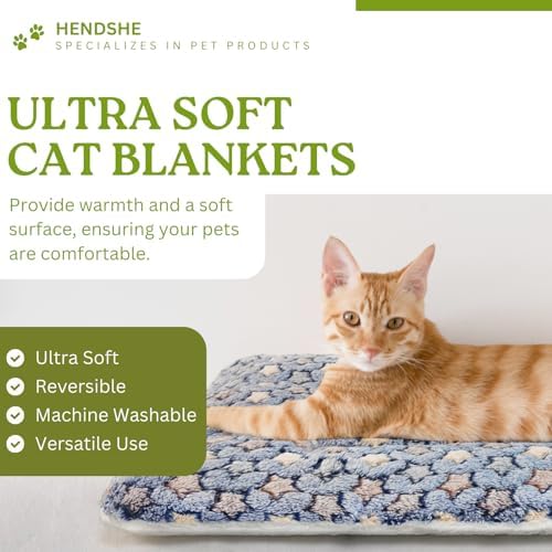 2 Pack Cat Blankets for Indoor Cats, Ultra Soft Reversible Mat, Fluffy Flannel - Image 2