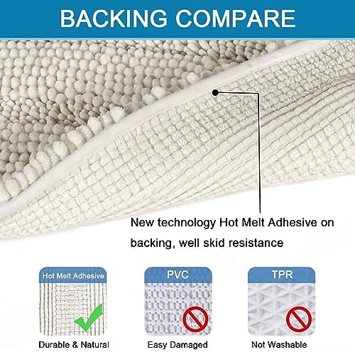 H.VERSAILTEX Bath Rugs for Bathroom Non Slip Bath Mats Extra Thick Chenille - Image 4