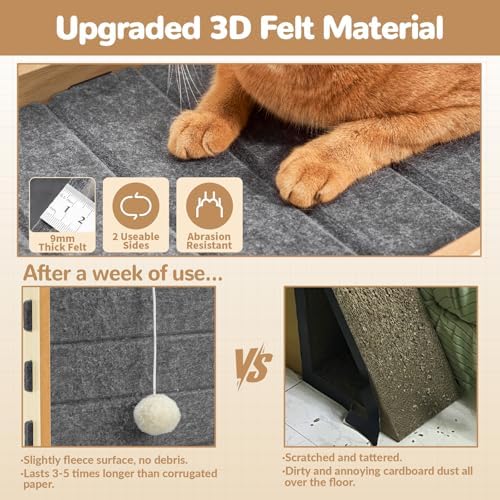 Felt Cat Scratcher for Indoor Cats, 28.4 Inch - Image 2