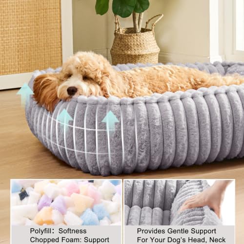 Medium Dog Bed Calming Cat Bed for Indoor Cats 24’’x20’’ Grey - Image 3