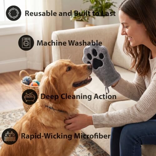 Microfiber Pet Towel Glove Mitt - Image 2