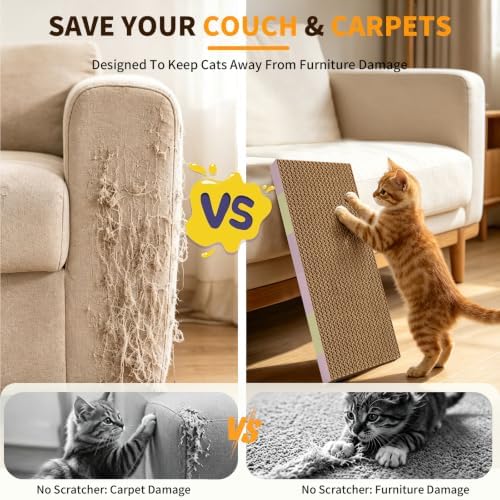 5-Pack Reversible Cat Scratcher Pad, Durable Scratching Board - Image 3