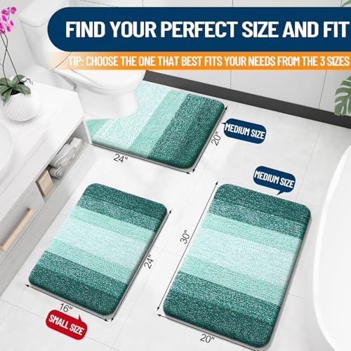 OLANLY Bathroom Runner Rug 44x20, Extra Soft Absorbent Microfiber Bath Rugs - Image 2