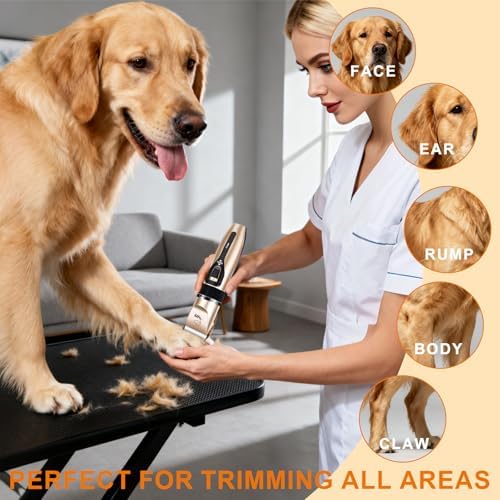 Dog Clippers for Grooming, Low Noise, Electric Quiet, Adjustable Clipper Comb - Image 4