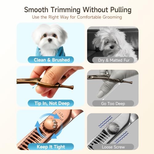 7'' Curved Chunker Dog Grooming Scisscors Matte Bronze - Image 5