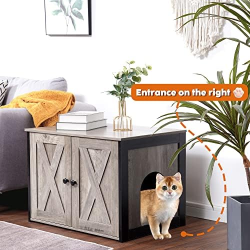 DWANTON Cat Litter Box Enclosure, Hidden Litter Box Furniture, 27.6 Inches - Image 2