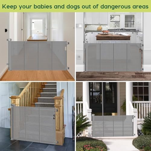 2 Pack Reinforced 55" Wide Retractable Dog Gate - Image 7